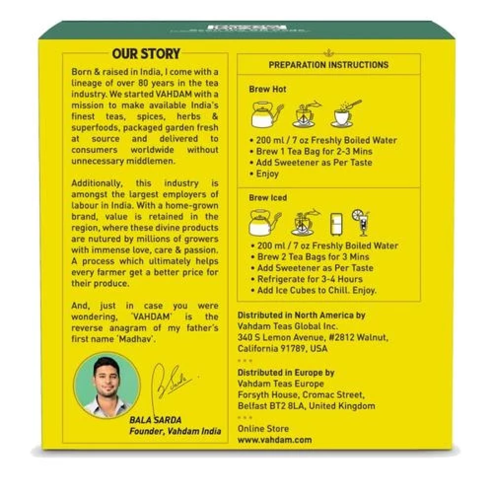 Vahdam  Organic Earl Grey Green Tea Bags - With Bergamot Citrus,  30 g (15 Pyramid Bags x 2 g each) -8.webp